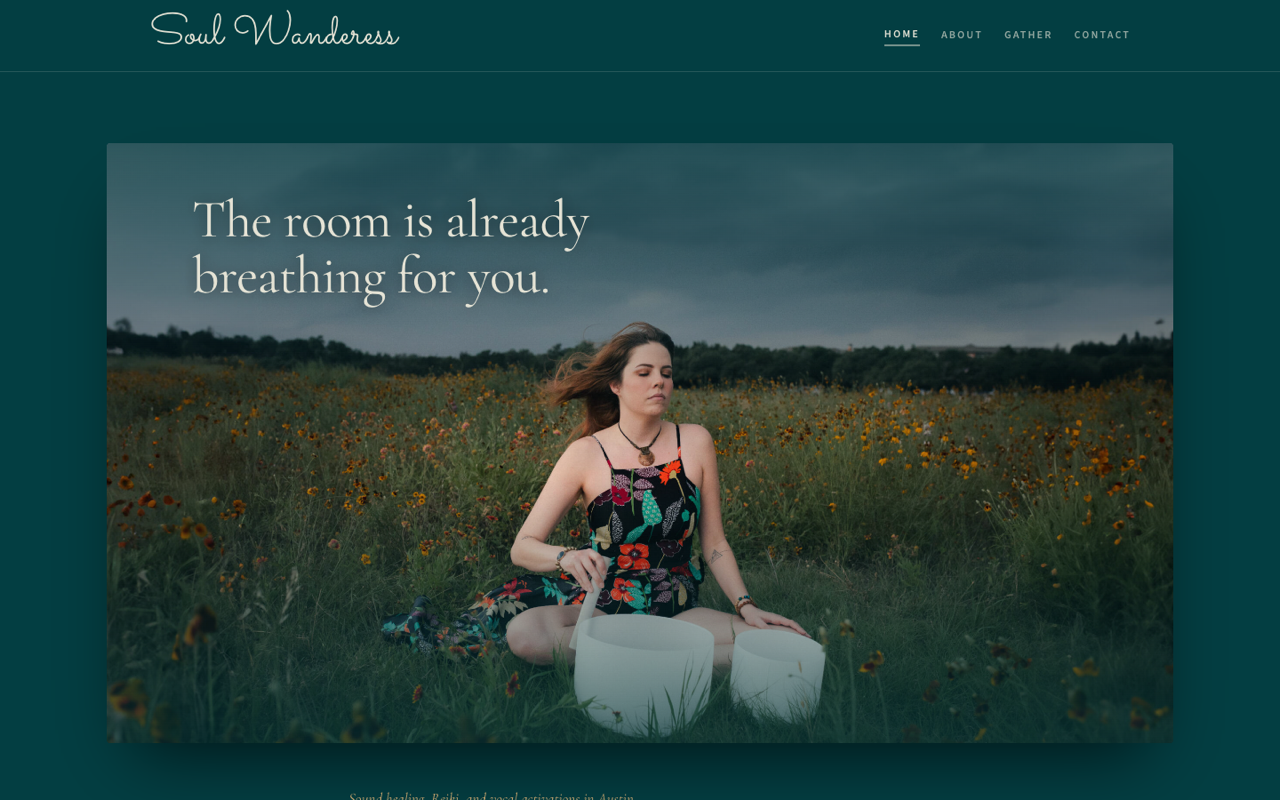 Soul Wanderess Website, with CMS: Home