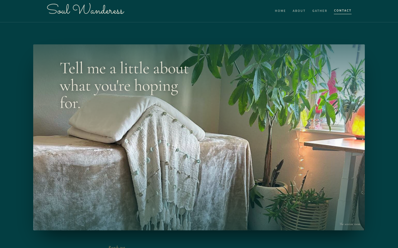 Soul Wanderess Website, with CMS: Contact
